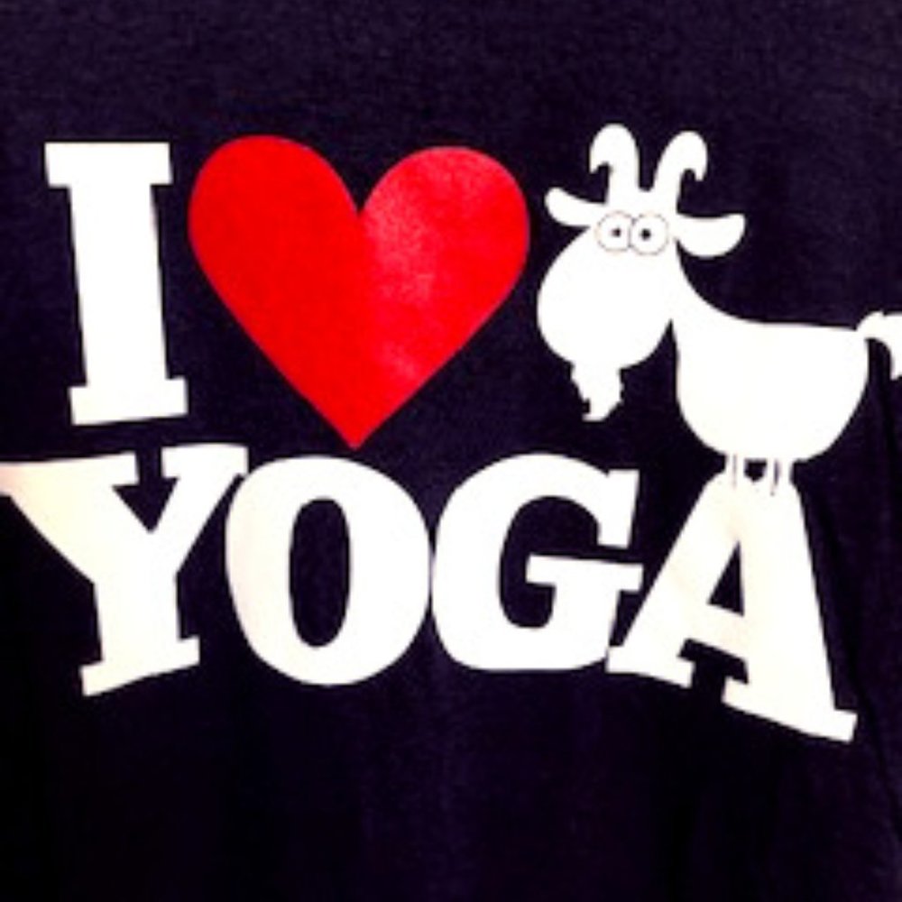 NWOT I  Heart Goat Yoga Meditation Exercise Tee